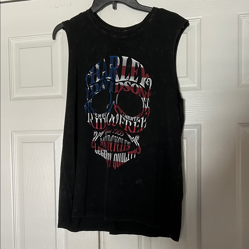 Harley-Davidson Black Skull Graphic Tank Top